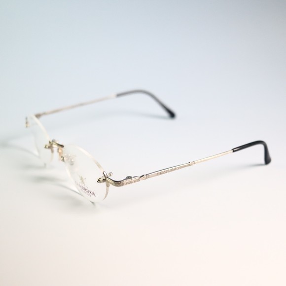 Cambridge Polo club 100% TITAN 49-20 138 rimless eyeglasses embossed pattern N13 - Picture 8 of 11